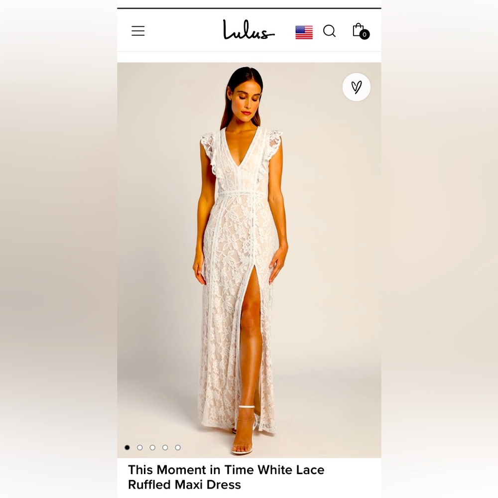 Lulus:This Moment in Time White Lace Ruffled Maxi Dress